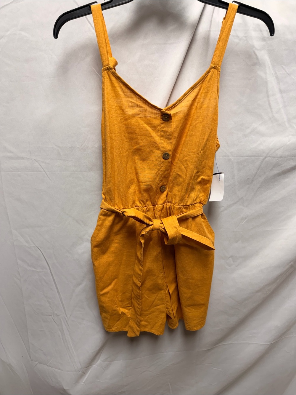 SHEIN Mustard Yellow Textured Romper